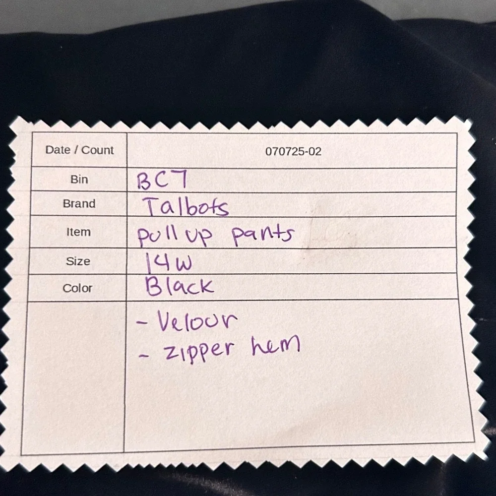 Talbots‎ Velvet Pants 14W Black